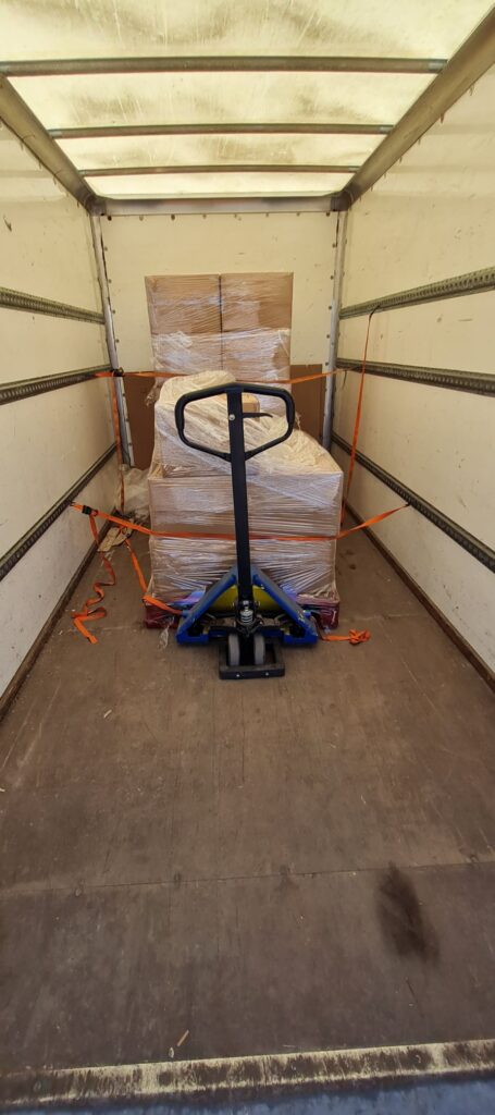 Suffolk Courier van loaded with 2 pallets