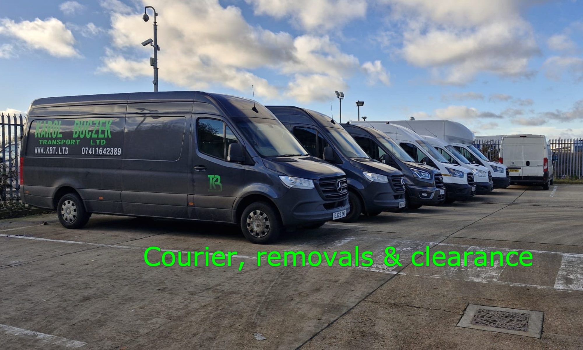 Fleet of vans lined up